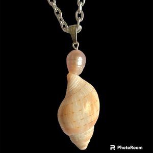 Natural Sea Shell Necklace Freshwater Pearl Silver Plated 20" Mermaid Island